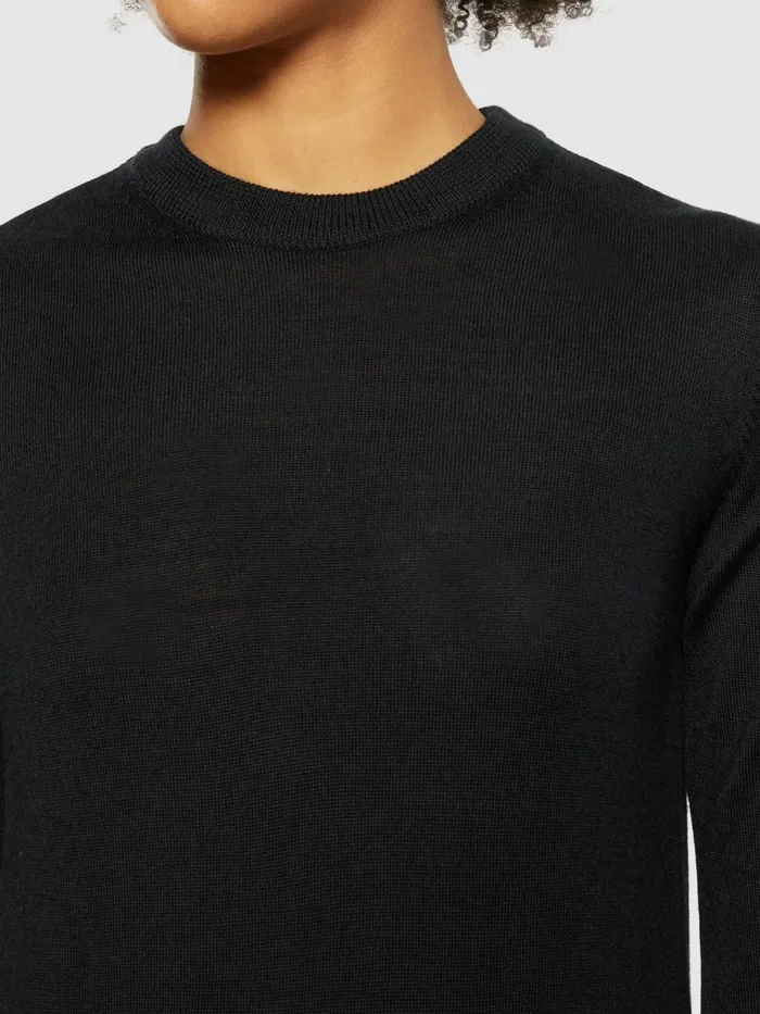 KnowledgeCotton Apparel Knits Merino Wool Crew Neck RWS Black Jet 8211 Women