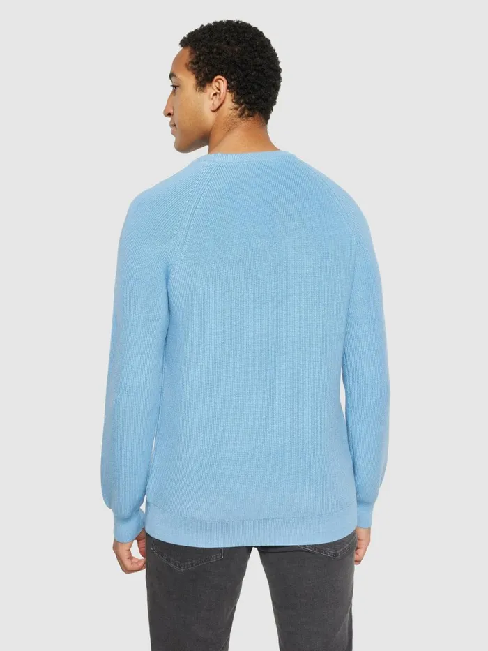 KnowledgeCotton Apparel Knits Oneck Merino Wool Rib Knit Glacier Lake 8211 Men KnowledgeCotton Apparel Knits Oneck Merino Wool Rib Knit Glacier Lake 8211 Men