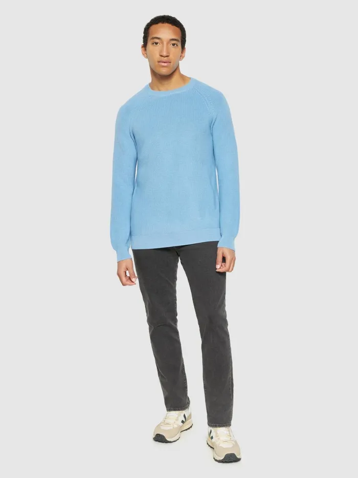 KnowledgeCotton Apparel Knits Oneck Merino Wool Rib Knit Glacier Lake 8211 Men KnowledgeCotton Apparel Knits Oneck Merino Wool Rib Knit Glacier Lake 8211 Men