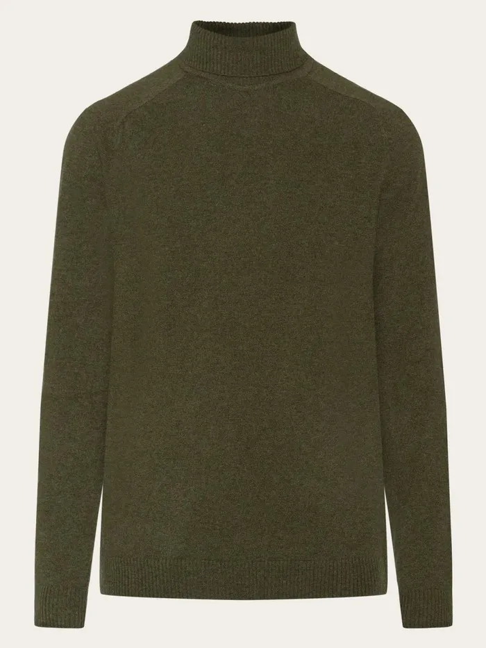 KnowledgeCotton Apparel Knits Roll Neck Knit Forrest Night 8211 Men