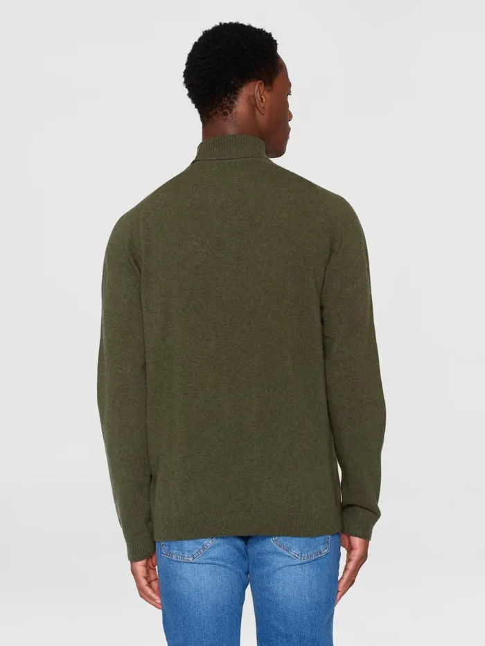 KnowledgeCotton Apparel Knits Roll Neck Knit Forrest Night 8211 Men