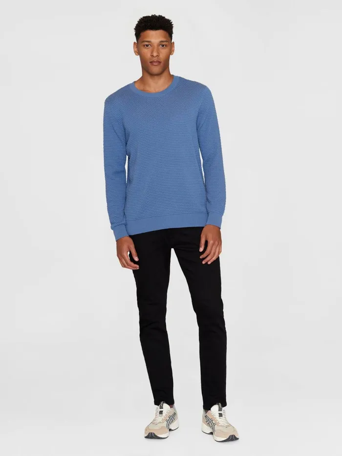 KnowledgeCotton Apparel Knits VAGN Regular Bubble Knit Crew Neck Regenerative Organic Certified 8211 Men KnowledgeCotton Apparel Knits VAGN Regular Bubble Knit Crew Neck Regenerative Organic Certified 8211 Men