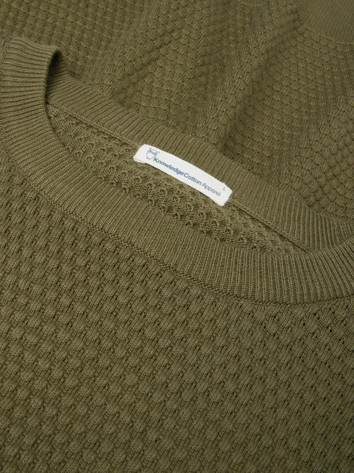 KnowledgeCotton Apparel Knits VAGN Regular Bubble Knit Crew Neck Regenerative Organic Certified 8211 Men KnowledgeCotton Apparel Knits VAGN Regular Bubble Knit Crew Neck Regenerative Organic Certified 8211 Men