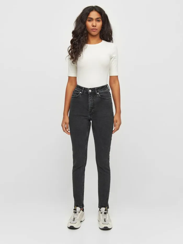 KnowledgeCotton Apparel Pants IVY Skinny Denim Jeans Rinse Black Rinse Black 8211 Women