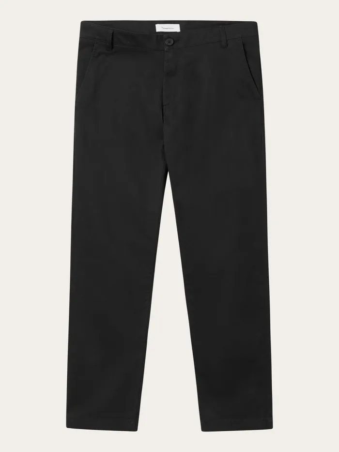 KnowledgeCotton Apparel Pants LUCA Slim Twill Chino Pants Black Jet 8211 Men