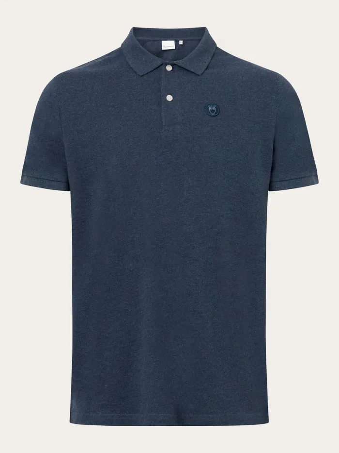 KnowledgeCotton Apparel Polo Shirts Basic Badge Polo Insigna Blue Melange 8211 Men KnowledgeCotton Apparel Polo Shirts Basic Badge Polo Insigna Blue Melange 8211 Men