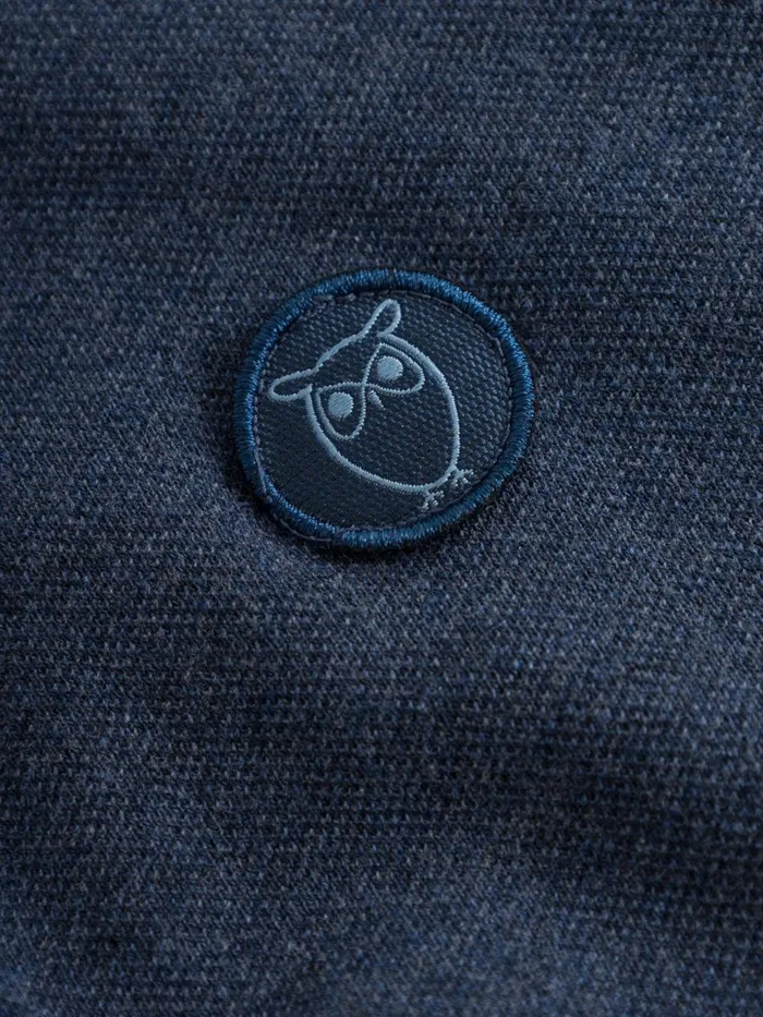 KnowledgeCotton Apparel Polo Shirts Basic Badge Polo Insigna Blue Melange 8211 Men