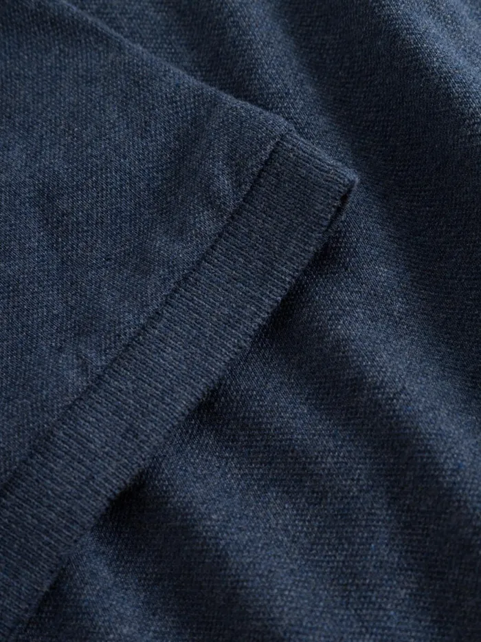 KnowledgeCotton Apparel Polo Shirts Basic Badge Polo Insigna Blue Melange 8211 Men