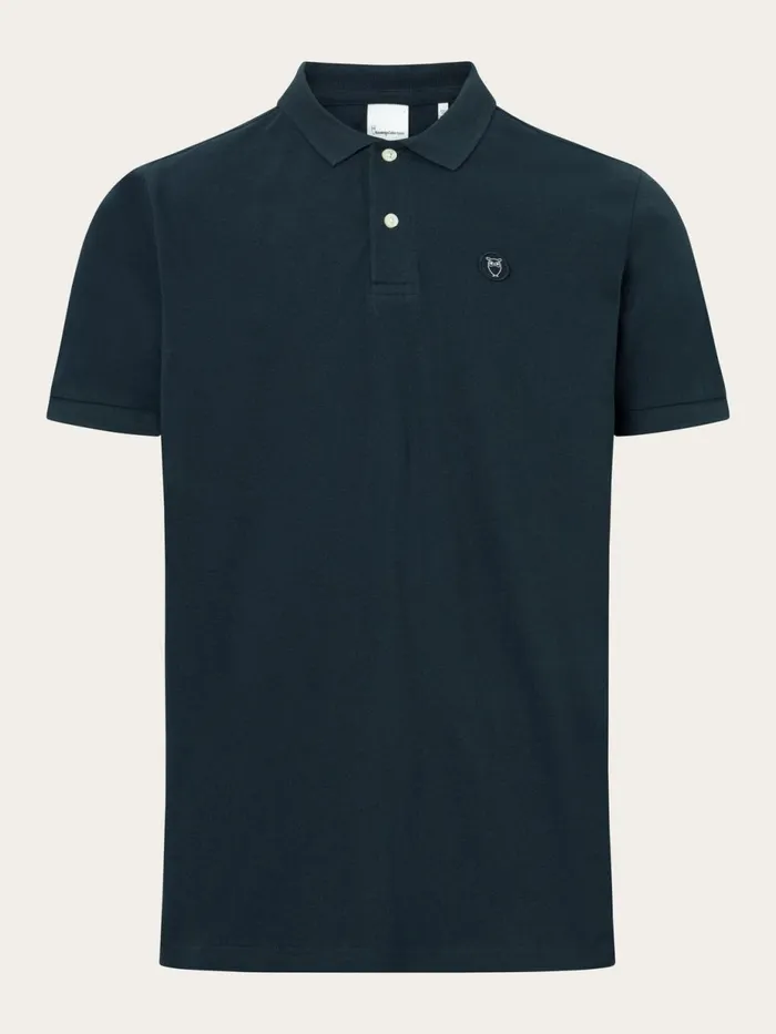 KnowledgeCotton Apparel Polo Shirts Basic Badge Polo Total Eclipse 8211 Men