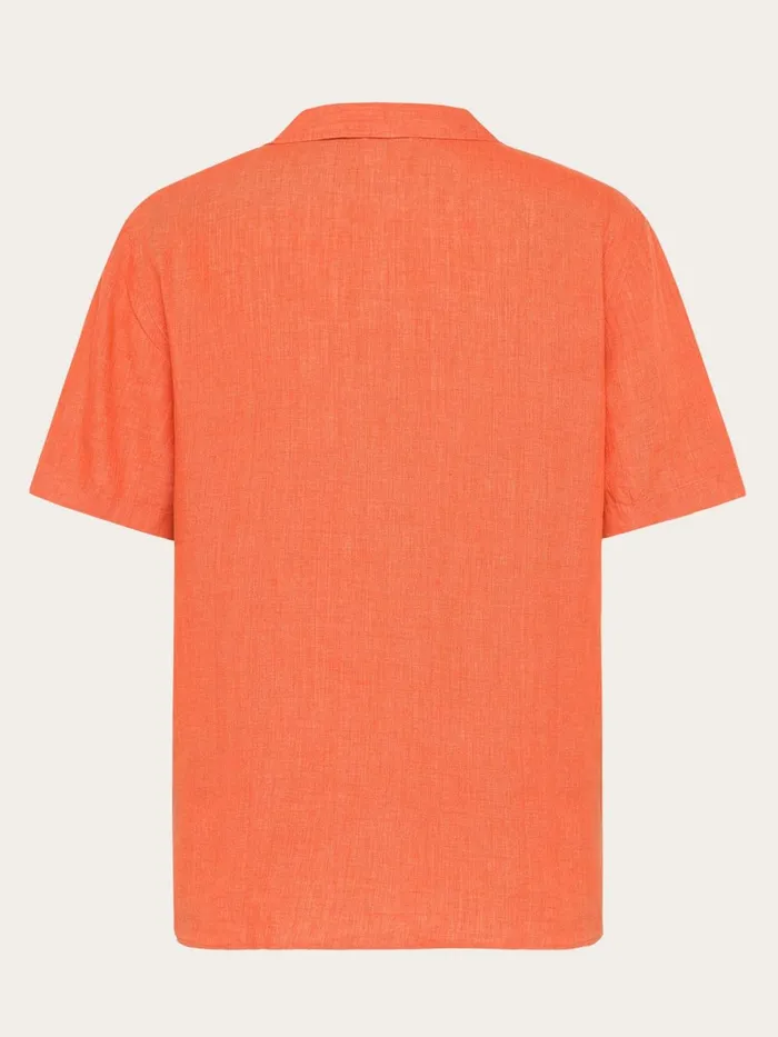 KnowledgeCotton Apparel Shirts Box Fit Short Sleeved Linen Shirt Langoustino 8211 Men KnowledgeCotton Apparel Shirts Box Fit Short Sleeved Linen Shirt Langoustino 8211 Men
