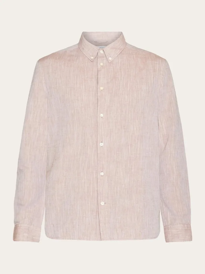 KnowledgeCotton Apparel Shirts Custom Fit Linen Shirt Chocolate Malt 8211 Men KnowledgeCotton Apparel Shirts Custom Fit Linen Shirt Chocolate Malt 8211 Men
