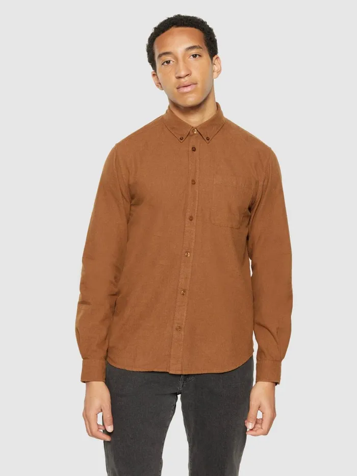 KnowledgeCotton Apparel Shirts Regular Fit Melang Flannel Shirt Dachshund 8211 Men KnowledgeCotton Apparel Shirts Regular Fit Melang Flannel Shirt Dachshund 8211 Men