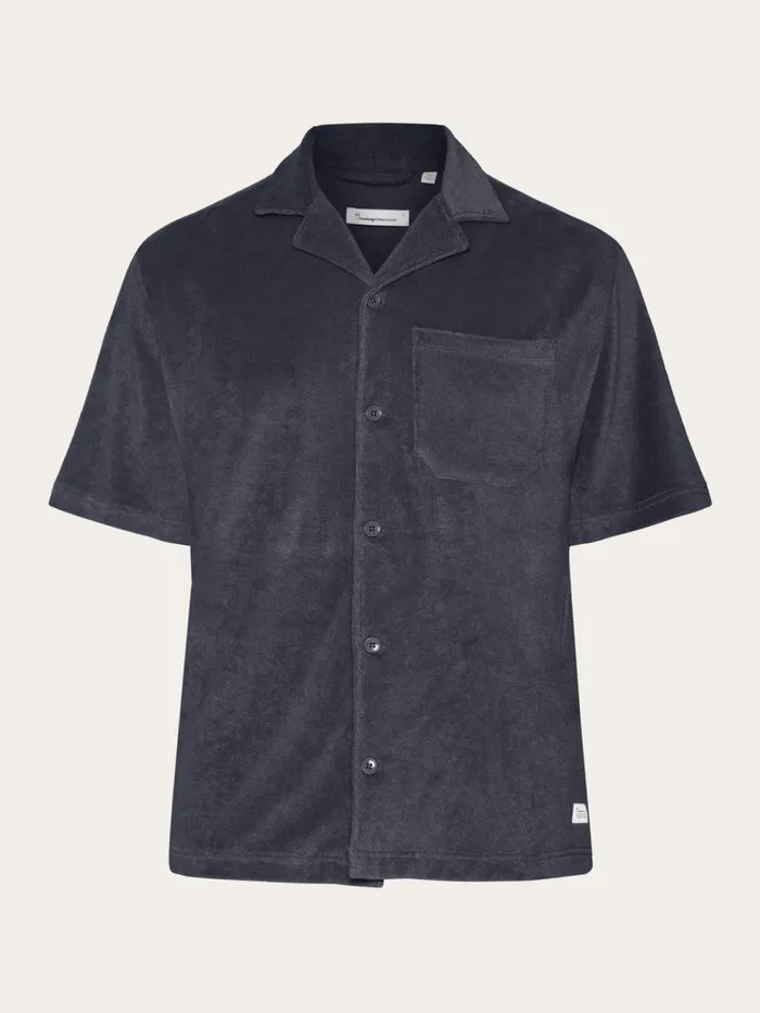 KnowledgeCotton Apparel Shirts Terry Loose Short Sleeve Shirt Night Sky 8211 Men KnowledgeCotton Apparel Shirts Terry Loose Short Sleeve Shirt Night Sky 8211 Men