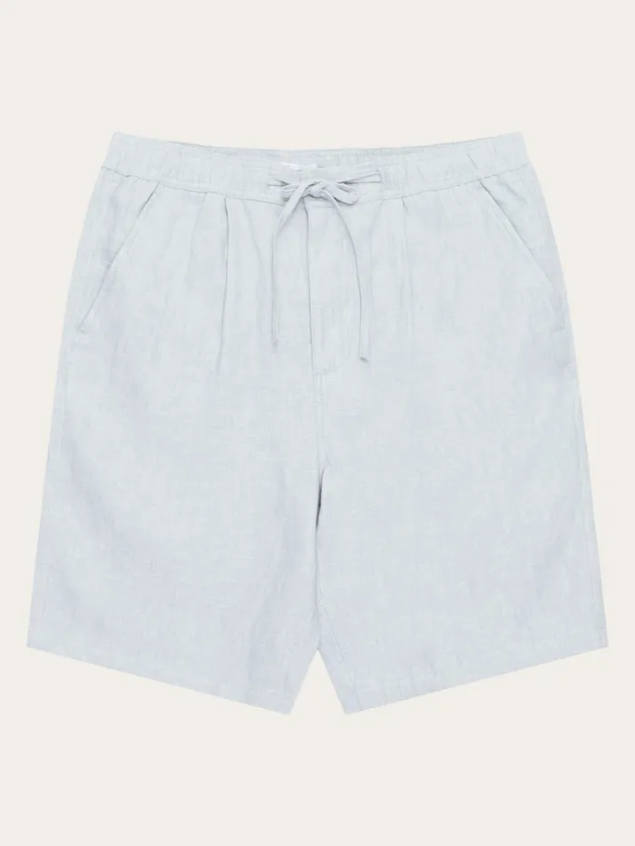 KnowledgeCotton Apparel Shorts Loose Linen Shorts Dusk Blue 8211 Men
