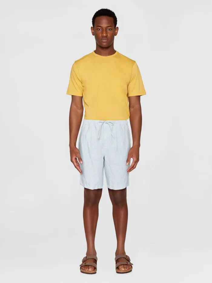 KnowledgeCotton Apparel Shorts Loose Linen Shorts Dusk Blue 8211 Men KnowledgeCotton Apparel Shorts Loose Linen Shorts Dusk Blue 8211 Men