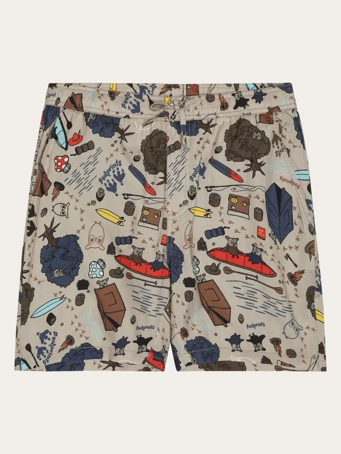 KnowledgeCotton Apparel Shorts Loose Woven AOP Shorts Gotsvegan 8211 Men