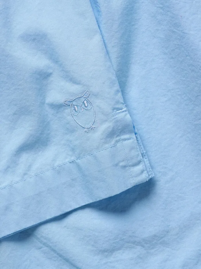 KnowledgeCotton Apparel Shorts Poplin Elastic Waist Shorts Airy Blue 8211 Women KnowledgeCotton Apparel Shorts Poplin Elastic Waist Shorts Airy Blue 8211 Women