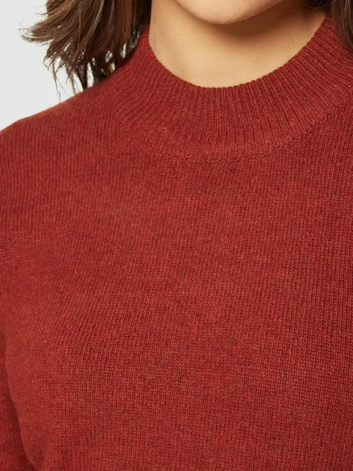 KnowledgeCotton Apparel Skirts And Dresses Wool Crew Neck Mid Length Dress Fired Brick 8211 Women KnowledgeCotton Apparel Skirts And Dresses Wool Crew Neck Mid Length Dress Fired Brick 8211 Women