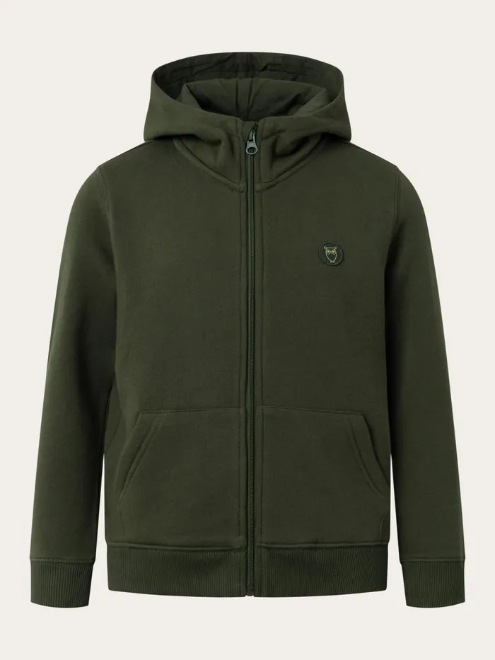 KnowledgeCotton Apparel Sweatshirts Badge Zip Hood Sweat Forrest Night 8211 Kids