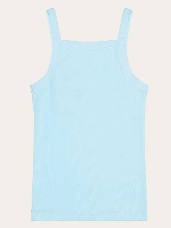 KnowledgeCotton Apparel TShirts And Tops Rib Strap Top Aquaesque 8211 Women