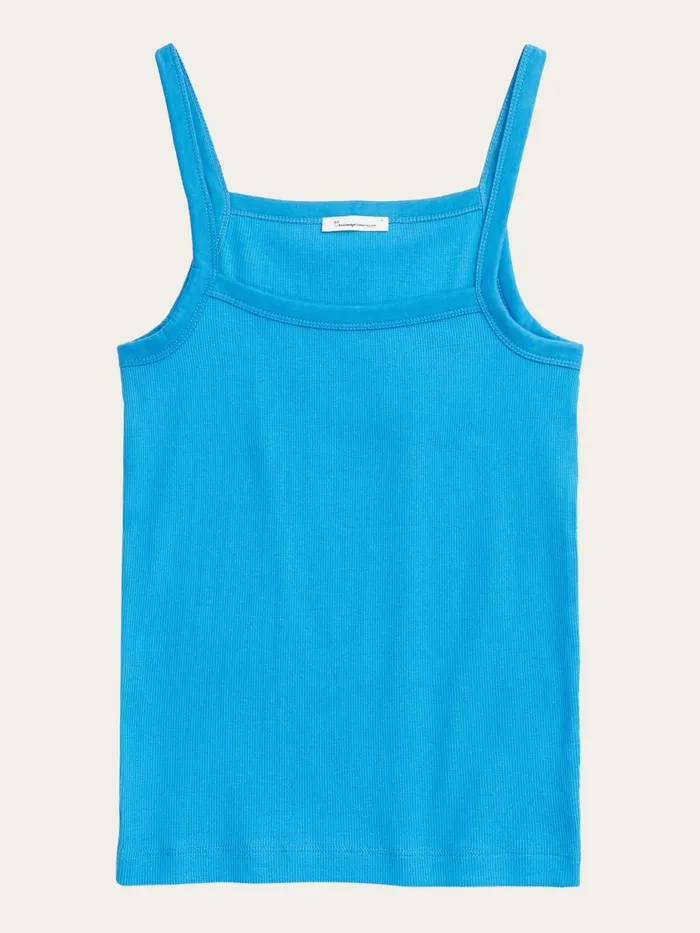 KnowledgeCotton Apparel TShirts And Tops Rib Strap Top Malibu Blue 8211 Women