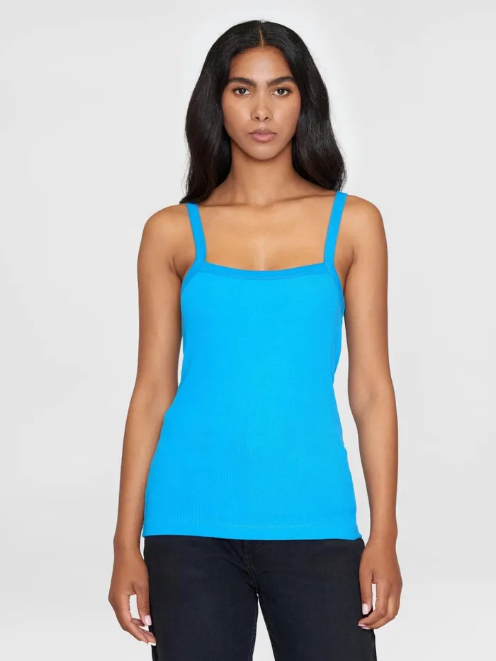 KnowledgeCotton Apparel TShirts And Tops Rib Strap Top Malibu Blue 8211 Women KnowledgeCotton Apparel TShirts And Tops Rib Strap Top Malibu Blue 8211 Women