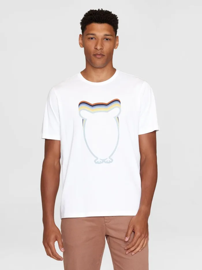 KnowledgeCotton Apparel TShirts Regular Big Owl Layer Front Print Tshirt Bright White 8211 Men KnowledgeCotton Apparel TShirts Regular Big Owl Layer Front Print Tshirt Bright White 8211 Men
