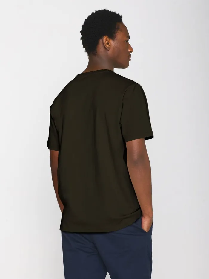 KnowledgeCotton Apparel TShirts Regular Fit Badge Tshirt Green Melange 8211 Men KnowledgeCotton Apparel TShirts Regular Fit Badge Tshirt Green Melange 8211 Men