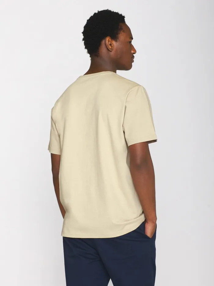 KnowledgeCotton Apparel TShirts Regular Fit Badge Tshirt Safari Melange 8211 Men KnowledgeCotton Apparel TShirts Regular Fit Badge Tshirt Safari Melange 8211 Men
