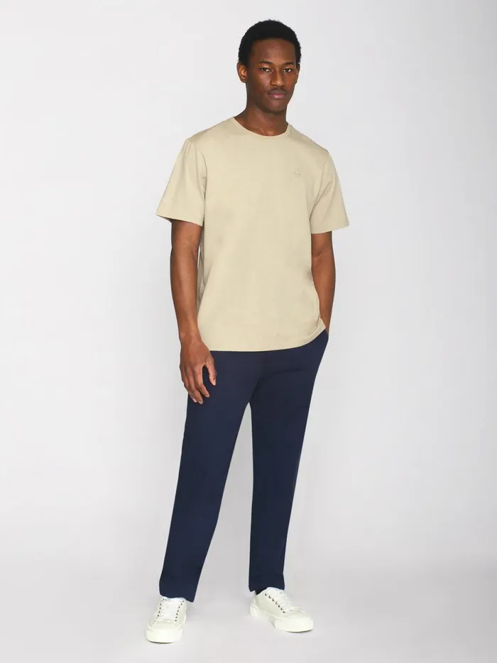 KnowledgeCotton Apparel TShirts Regular Fit Badge Tshirt Safari Melange 8211 Men KnowledgeCotton Apparel TShirts Regular Fit Badge Tshirt Safari Melange 8211 Men