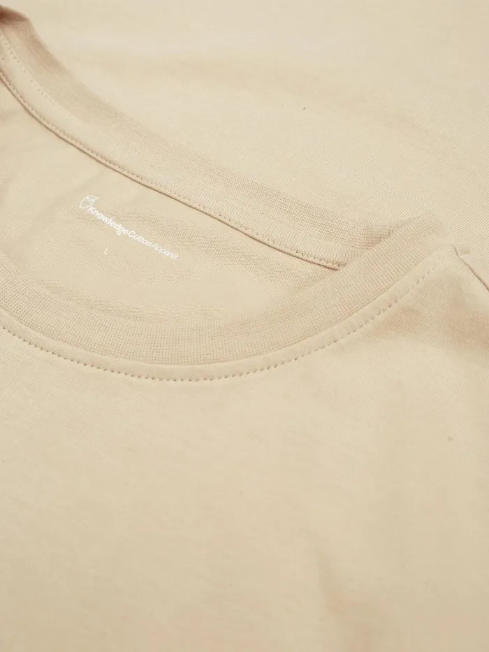KnowledgeCotton Apparel TShirts Regular Fit Badge Tshirt Safari Melange 8211 Men KnowledgeCotton Apparel TShirts Regular Fit Badge Tshirt Safari Melange 8211 Men