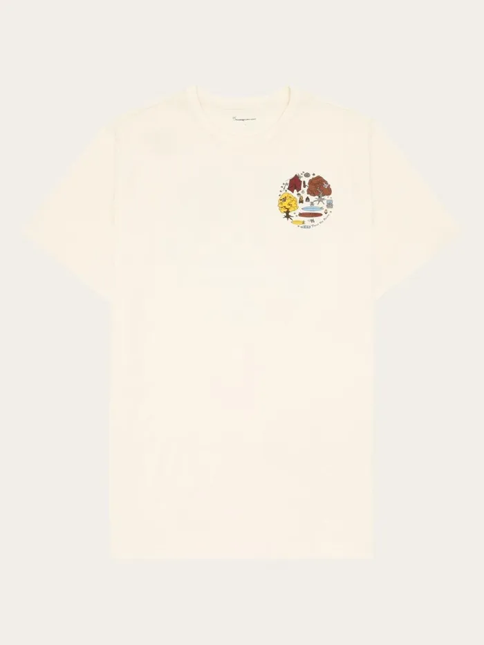 KnowledgeCotton Apparel TShirts Regular Fit Print Tshirt Gotsvegan 8211 Men