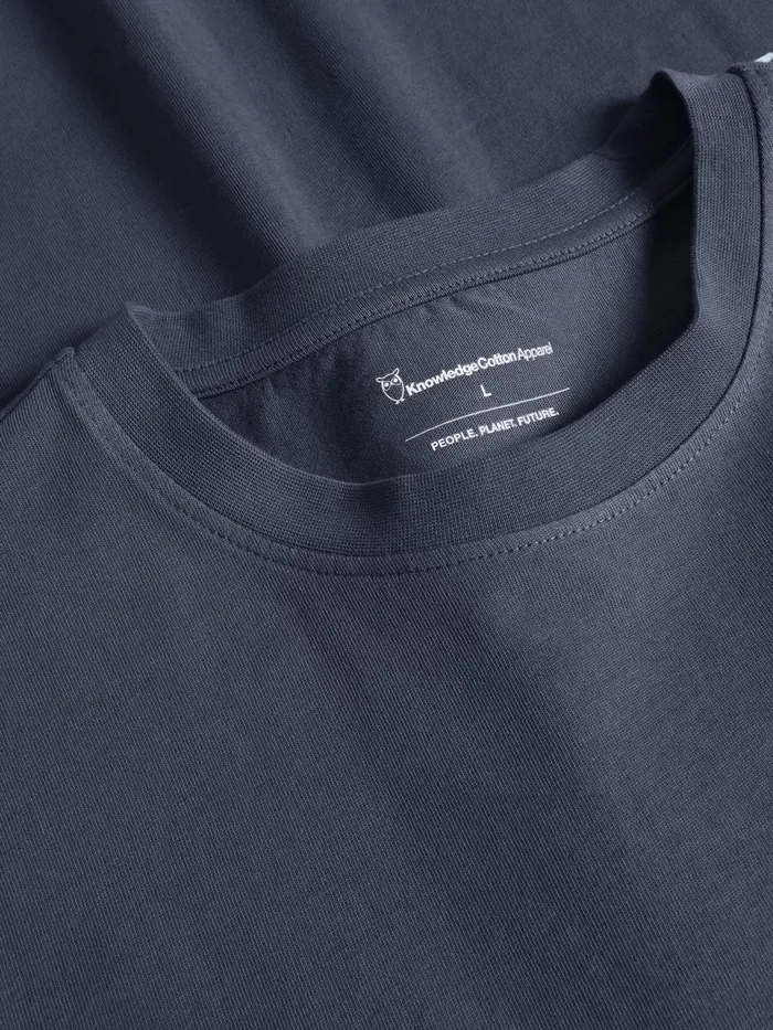 KnowledgeCotton Apparel TShirts Regular Short Sleeve Heavy Single Jersey Printed Tshirt GOTSVegan Vintage Indigo 8211 Men KnowledgeCotton Apparel TShirts Regular Short Sleeve Heavy Single Jersey Printed Tshirt GOTSVegan Vintage Indigo 8211 Men