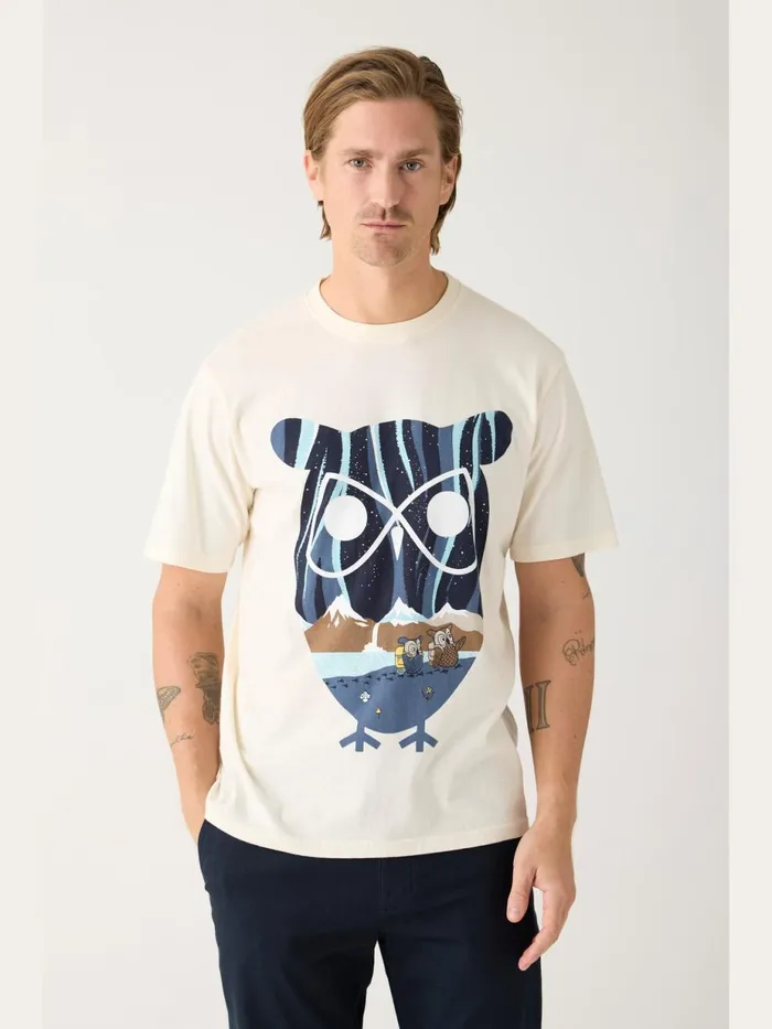 KnowledgeCotton Apparel TShirts Regular Single Jersey Seagrass Owl Printed Tshirt Regenerative Organic Certified 8211 Men KnowledgeCotton Apparel TShirts Regular Single Jersey Seagrass Owl Printed Tshirt Regenerative Organic Certified 8211 Men