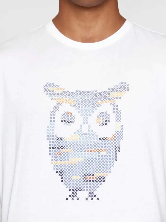 KnowledgeCotton Apparel TShirts Single Jersey Big Crosstitch Print Tshirt Gotsvegan 8211 Men KnowledgeCotton Apparel TShirts Single Jersey Big Crosstitch Print Tshirt Gotsvegan 8211 Men