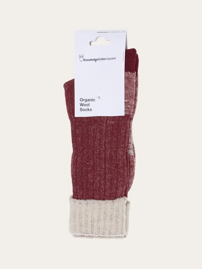 KnowledgeCotton Apparel Underwear And Socks Single Pack Low Terry Wool Sock Rhubarb 8211 Men