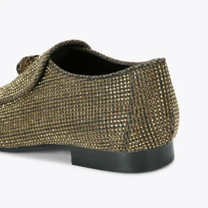 Kurt Geiger Dress Shoes Hugh Eagle Herringbone Loafer Dark Brown 8211 Men