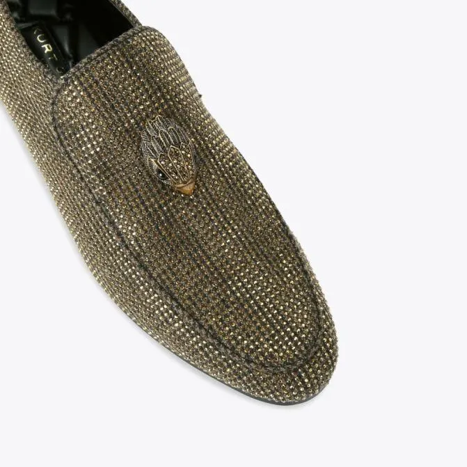 Kurt Geiger Dress Shoes Hugh Eagle Herringbone Loafer Dark Brown 8211 Men