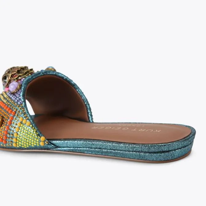 Kurt Geiger Sandals Kensington Jewel Flat Sandal Turquoise Other 8211 Women