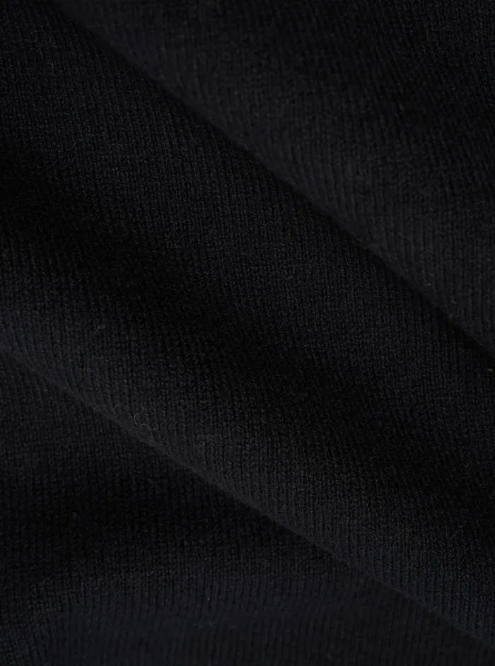LS Pullover Knit Shirt In Black Eco Cotton Men Universal Works Knitwear