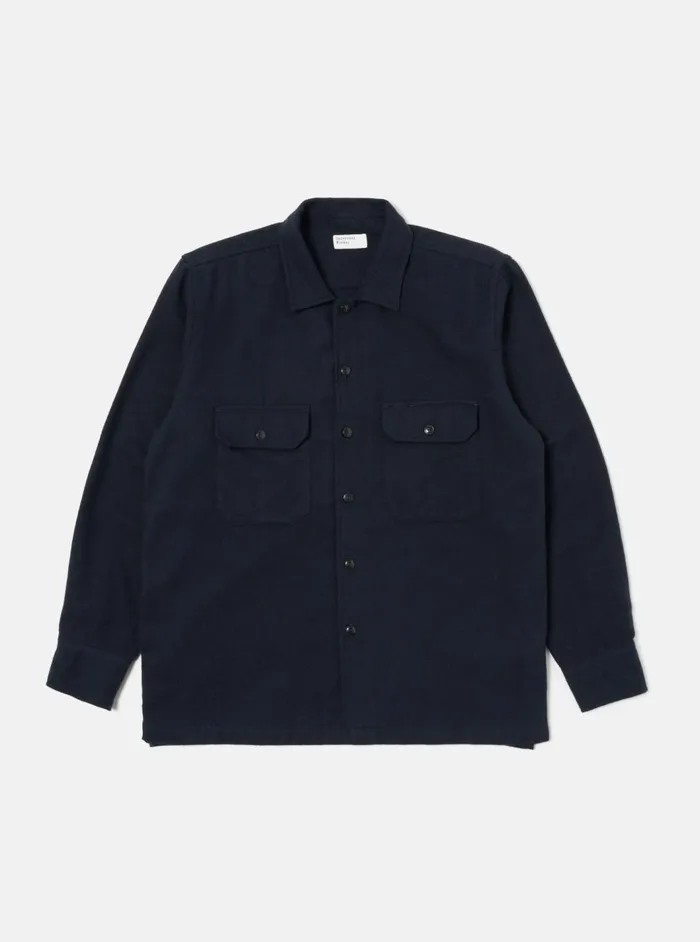 LS Utility Shirt In Navy Alaska Cotton Men Universal Works Overshirts