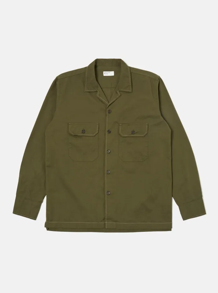LS Utility Shirt In Olive Military Shirting Men Universal Works Shirts