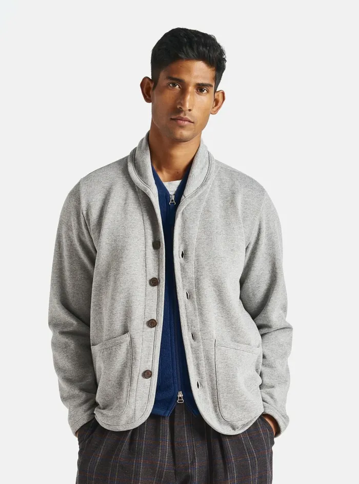 Lancaster Jacket In Grey Marl Recycled Cotton Blend Je Men Universal Works Sweatshirts