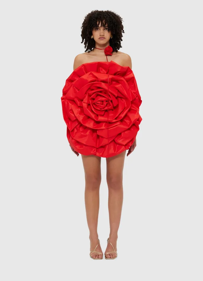 LEO LIN Dresses and Jumpsuits Women Bloom Rose Mini Dress 8211 Scarlet