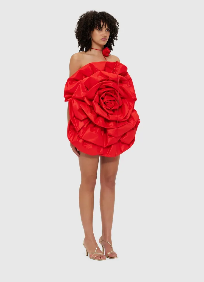 LEO LIN Dresses and Jumpsuits Women Bloom Rose Mini Dress 8211 Scarlet