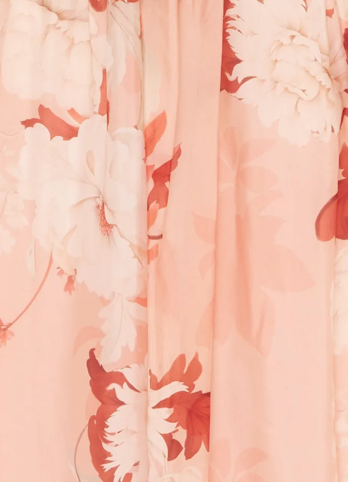 LEO LIN Dresses and Jumpsuits Women Cassie Tie Neck Midi Dress 8211 Peony Print