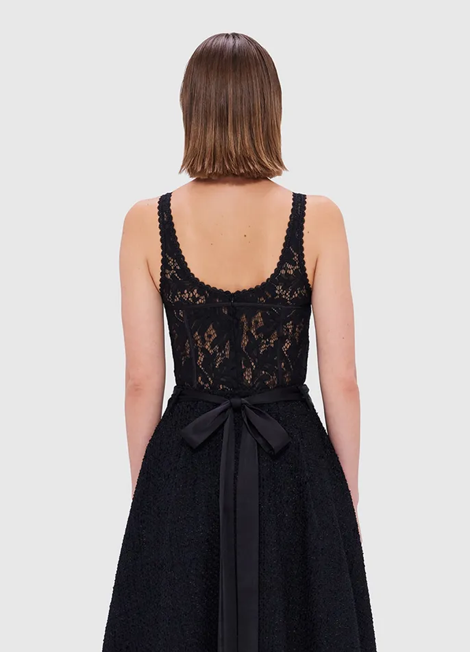 LEO LIN Tops and Shirts Women Alexis Lace Bodysuit 8211 Ebony