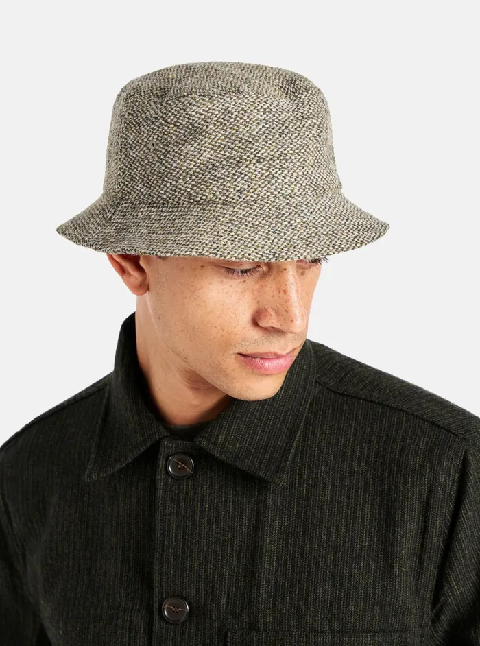 Lewis Hat In Olive Harris Tweed Weave Men Universal Works Hats