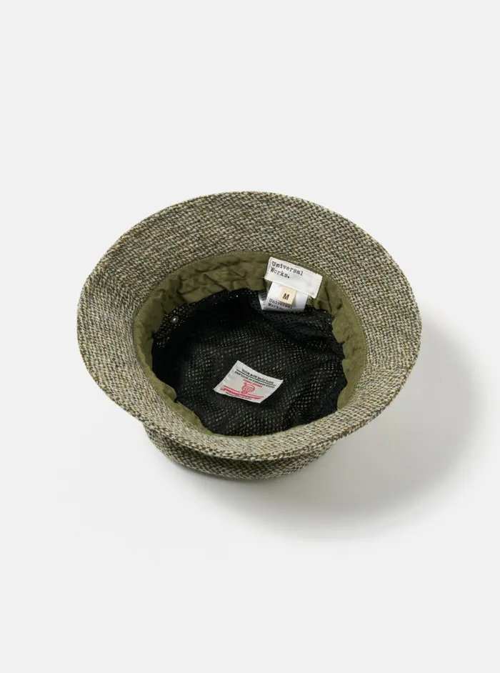 Lewis Hat In Olive Harris Tweed Weave Men Universal Works Hats