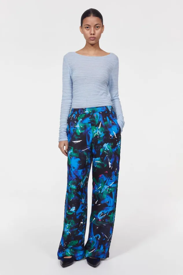 Livia Floral Pants Black Cobalt Women Rodebjer Sets and Suits